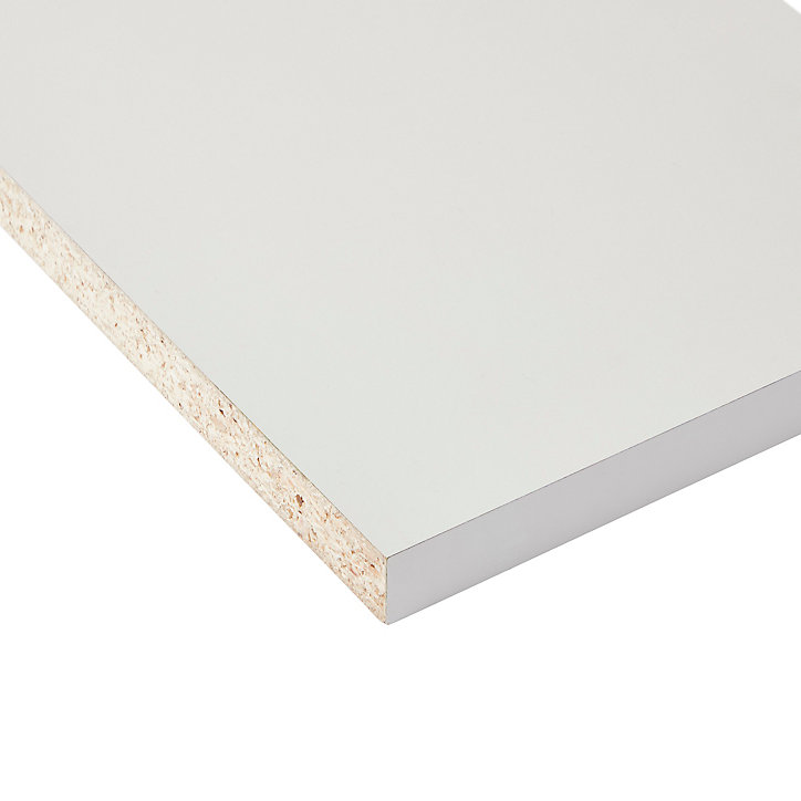 Tablette mélaminé blanc brillant - 250 x 50 cm, ép.18 mm (vendu à la tablette)