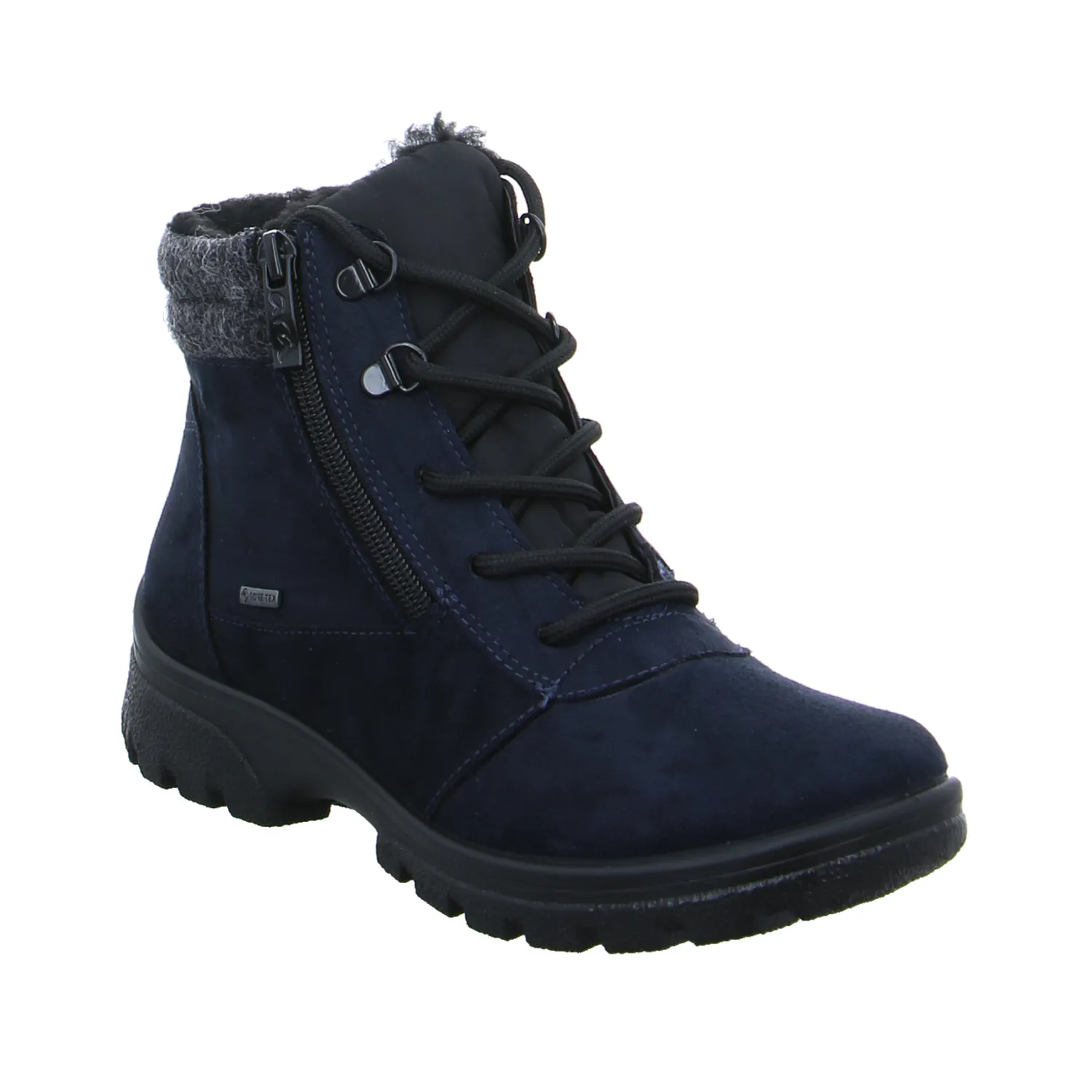 ARA Comfort-Boot Blau Lederimitat  Wechselfussbett und Gore-Tex