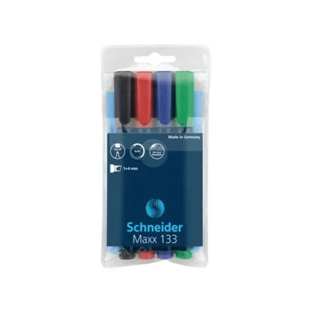 Schneider 113394 Permanent-Marker Maxx 133 sortiert Etui 4 Stück