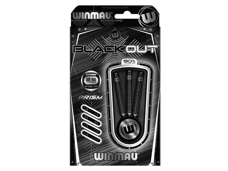 Winmau Dartpfeile Steeldart Blackout 3 Stück Dartpfeile entworfen mit Hilfe 3D-Modeling-Technologie