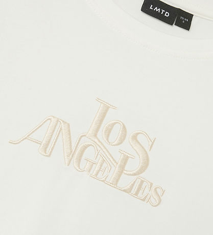 LMTD T-Shirt - NlfFos - White Alyssum/Sandshell Stickerei m. Pr
