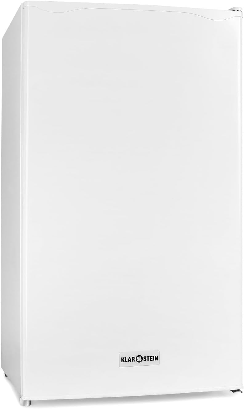 Klarstein 90L1-WH - Kühlschrank, Standkühlschrank, 90 L, 2 x Regaleinschub, Schublade, separates Eisfach, 3 Depots in der Tür, leise, Türanschlag rechts, weiß