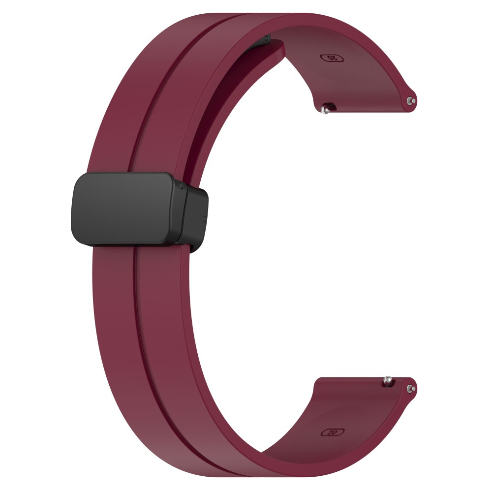 Samsung Galaxy Watch 4 (40mm) Magnet Silikon Armband Split Design (Gelenkumfang: 180 - 220mm) - Weinrot