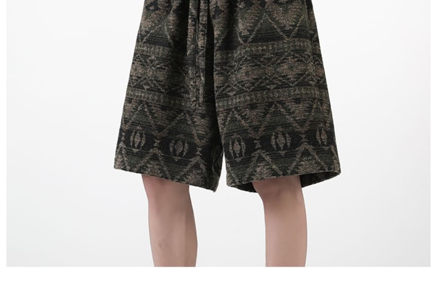 AXEN - Bermudashorts met trekkoord en patroon