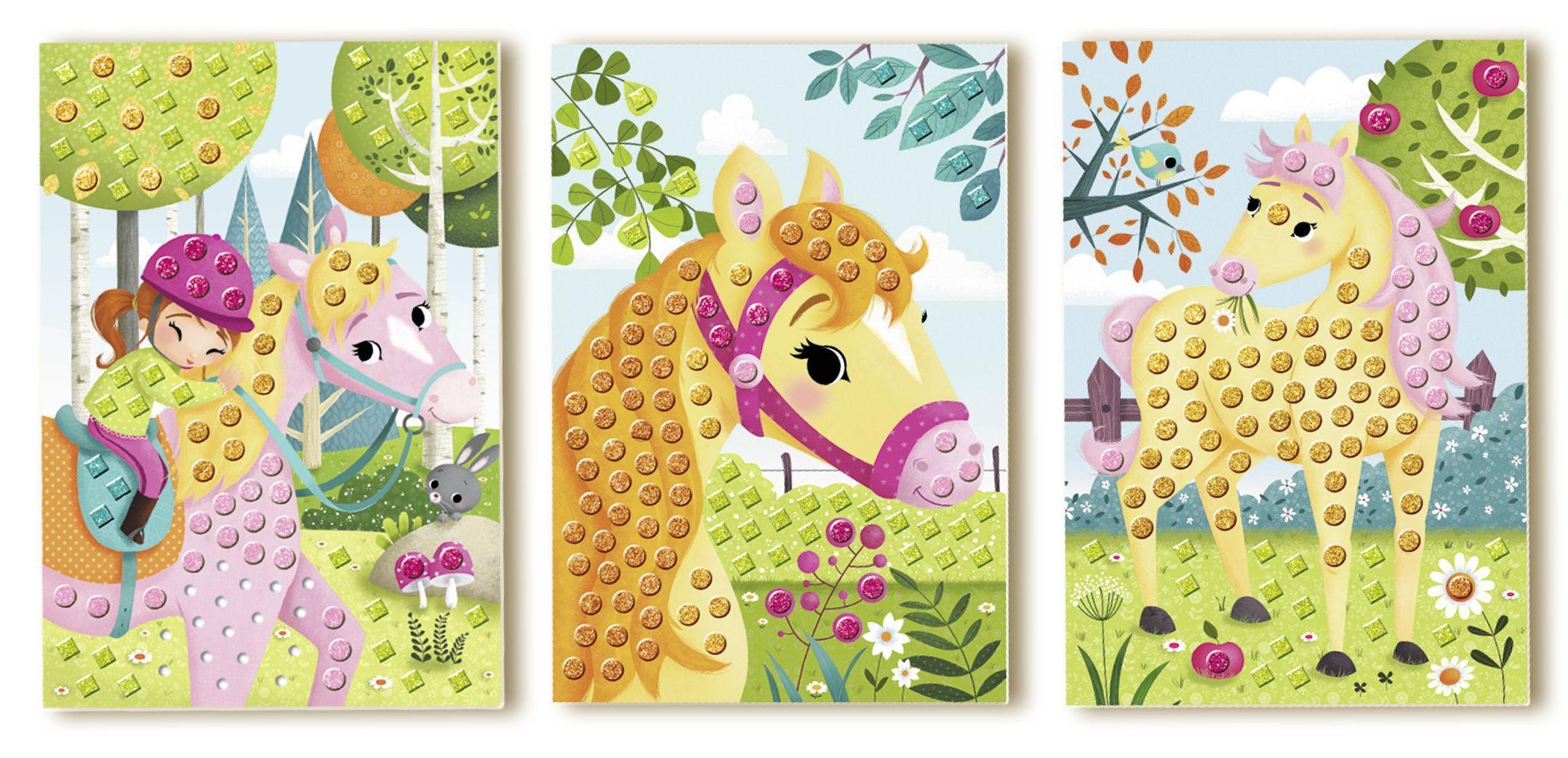 Bastel-Set JUNIOR MOSAIC HORSES in bunt