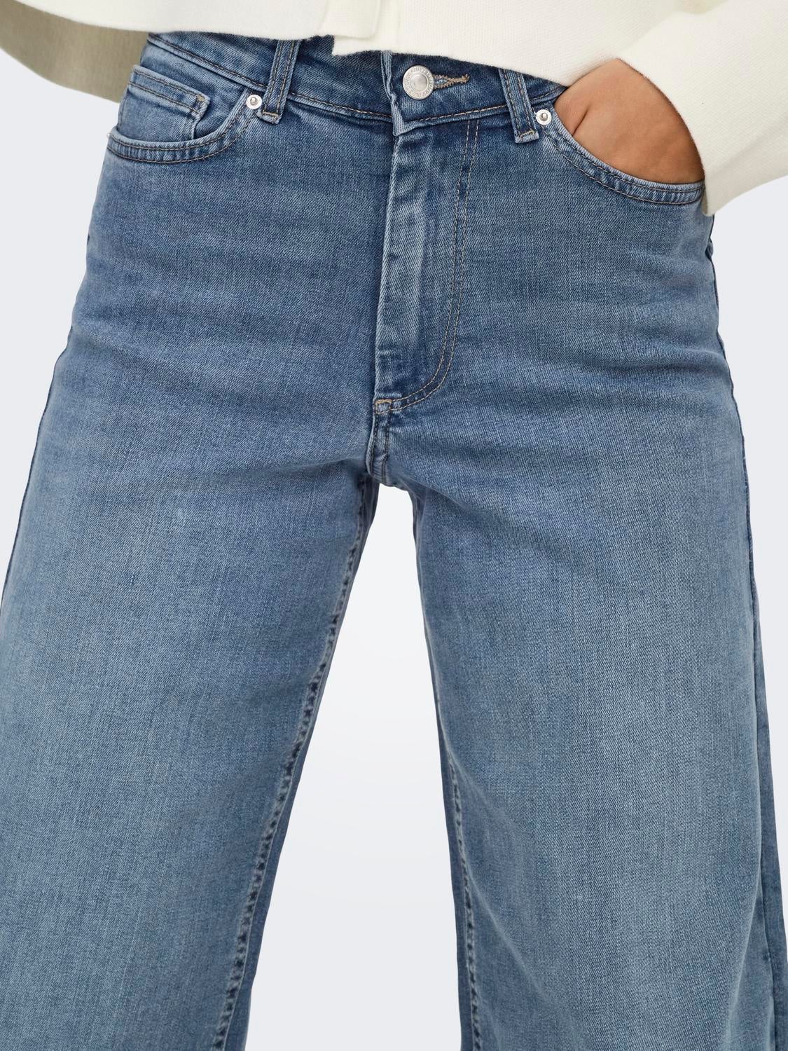 ONLMADISON Hohe Taille Weiter Beinschnitt Jeans Special Blue Grey Denim