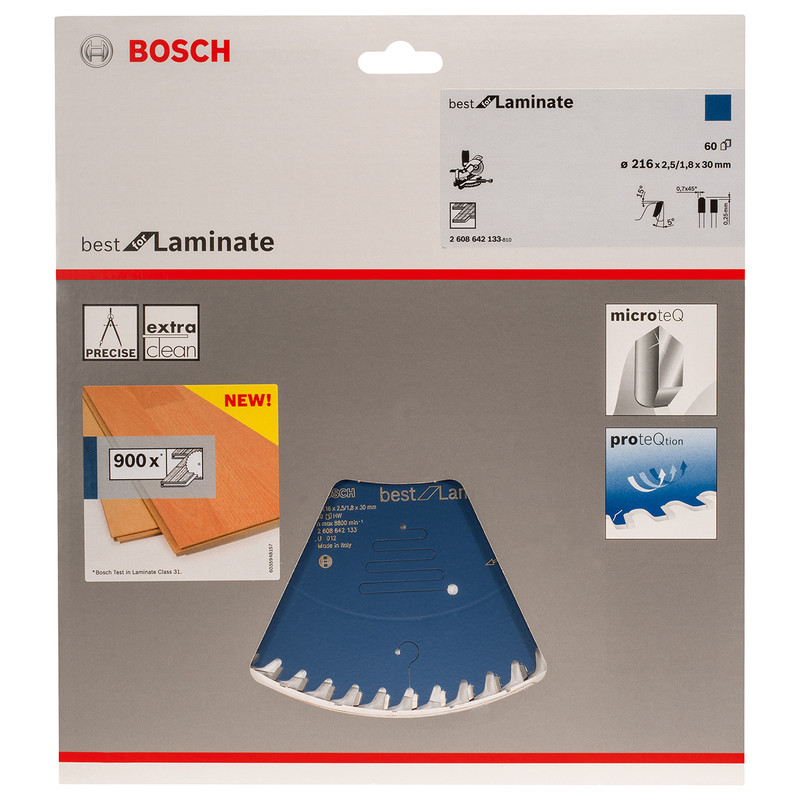 Bosch cirkelzaagblad Best for Laminate 216x30x2,5mm 60T