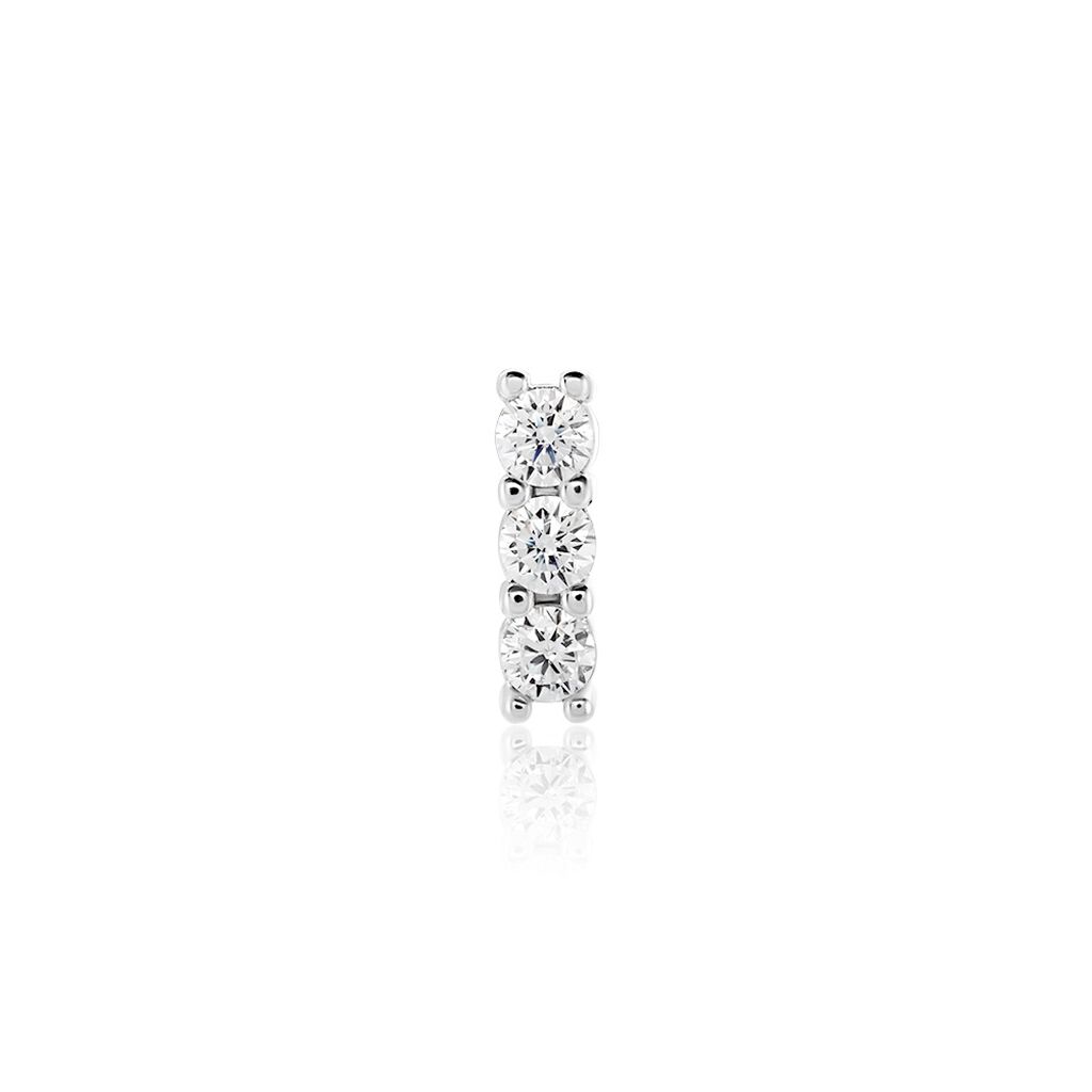 Boucles D'oreilles Unitaire Puces Gauri Argent Blanc Oxyde Zirconium