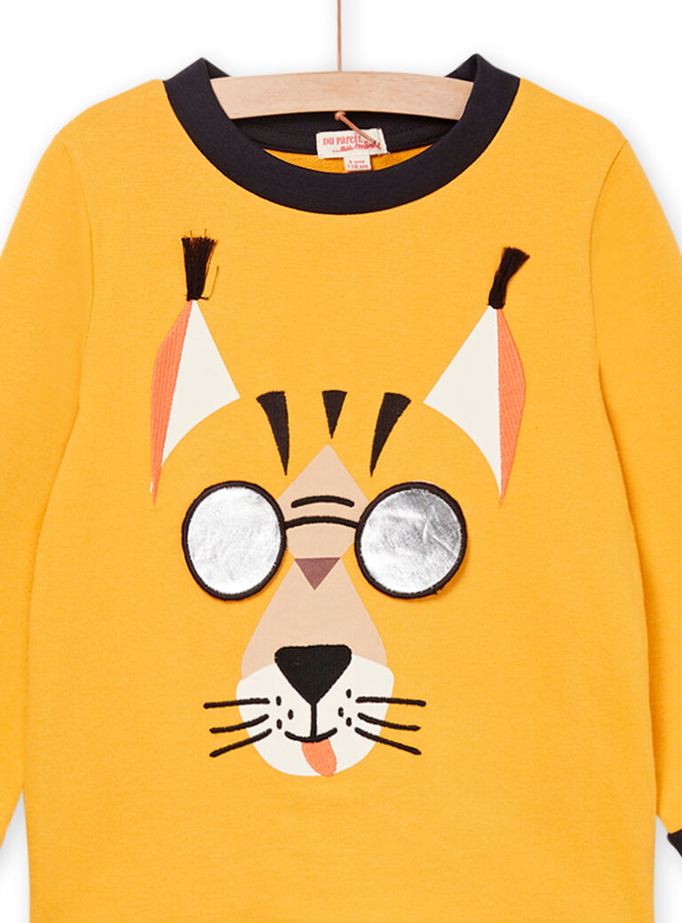 Pyjama à motif lynx et imprimé à rayures