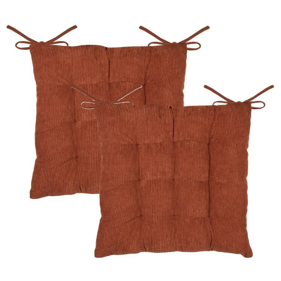 Stof Textile stoelkussen - wijnrood - 38 x 38 x 5 cm