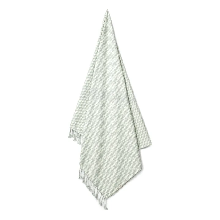 Liewood Serviette de plage Mona en coton bio | Printed Stripe Ice blue/ Creme de la creme