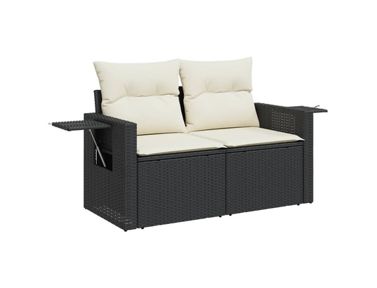 VIDAXL - Salon extérieur Salon de jardin 7 pcs avec coussins noir résine tressée