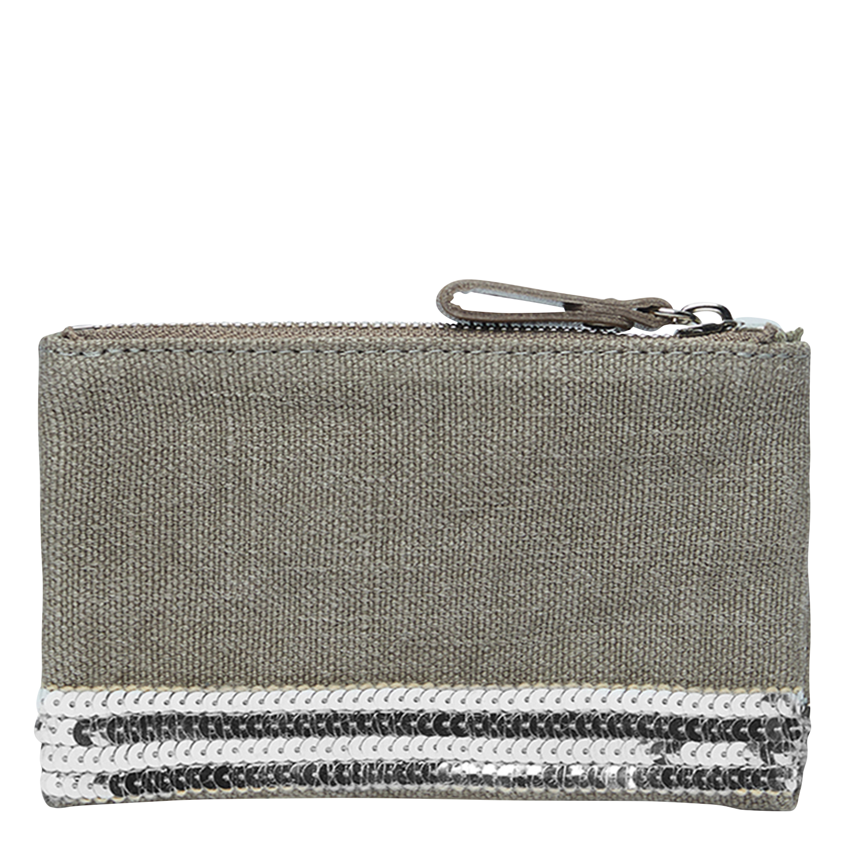 Trousse en lin et sequins | Beige