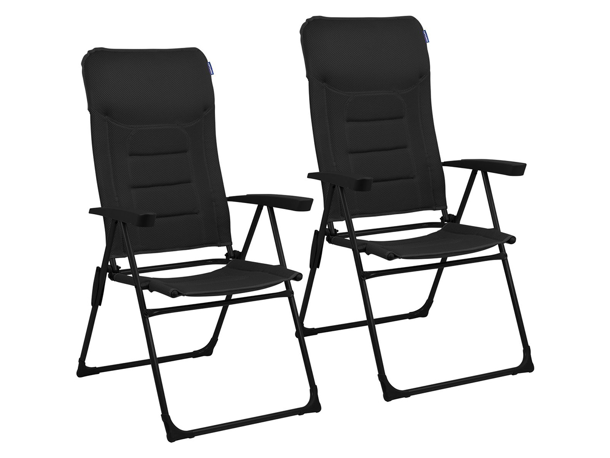 TRVLMORE 7 standen black campingstoel - Set van 2