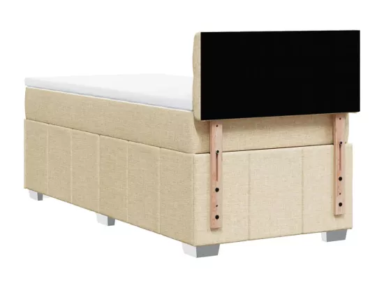 Sommier à lattes de lit et matelas Crème 90x190 cm Tissu