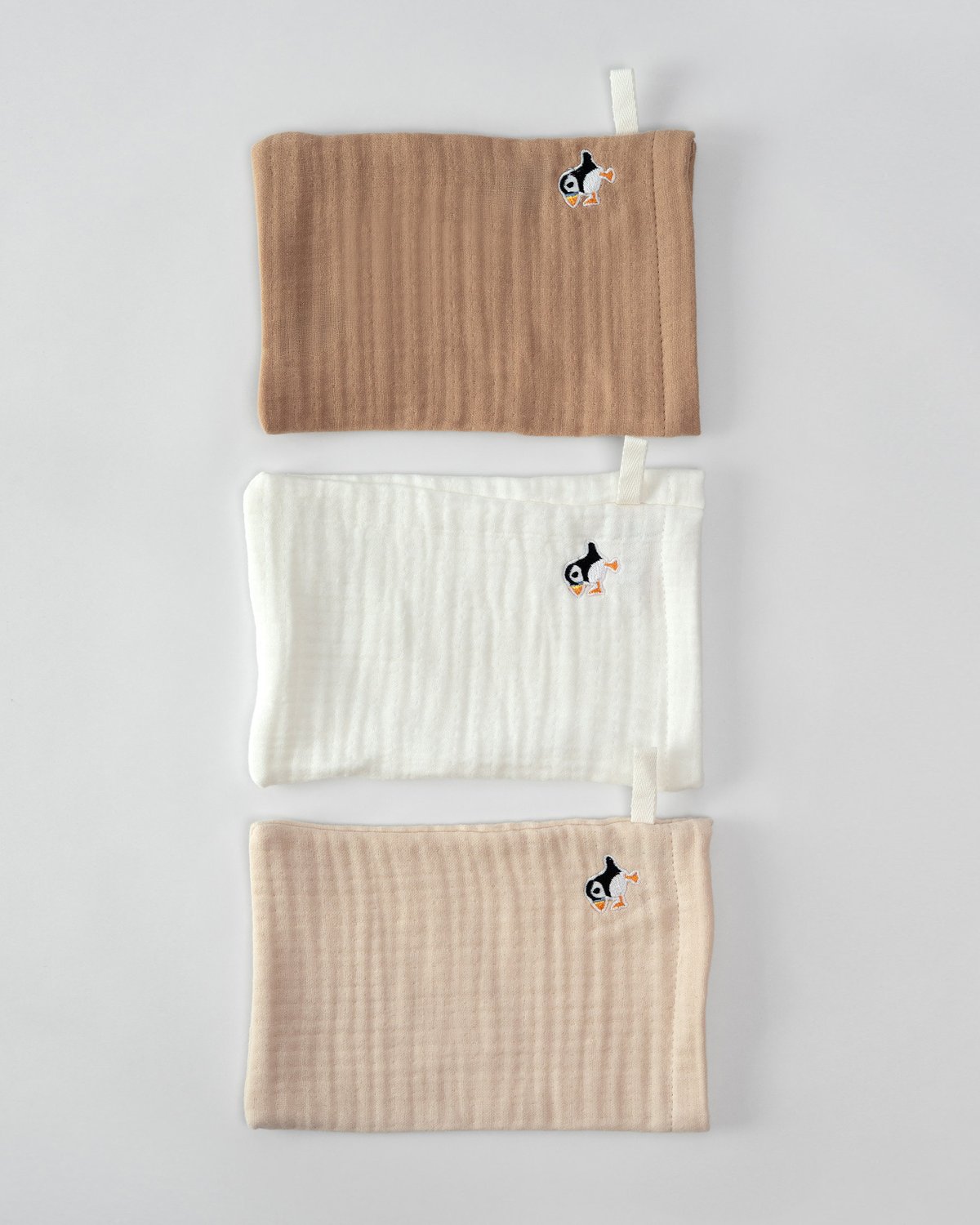 Lunni – Vaskehanske 3pk – 100% Øko. Musselin – Natural Mix