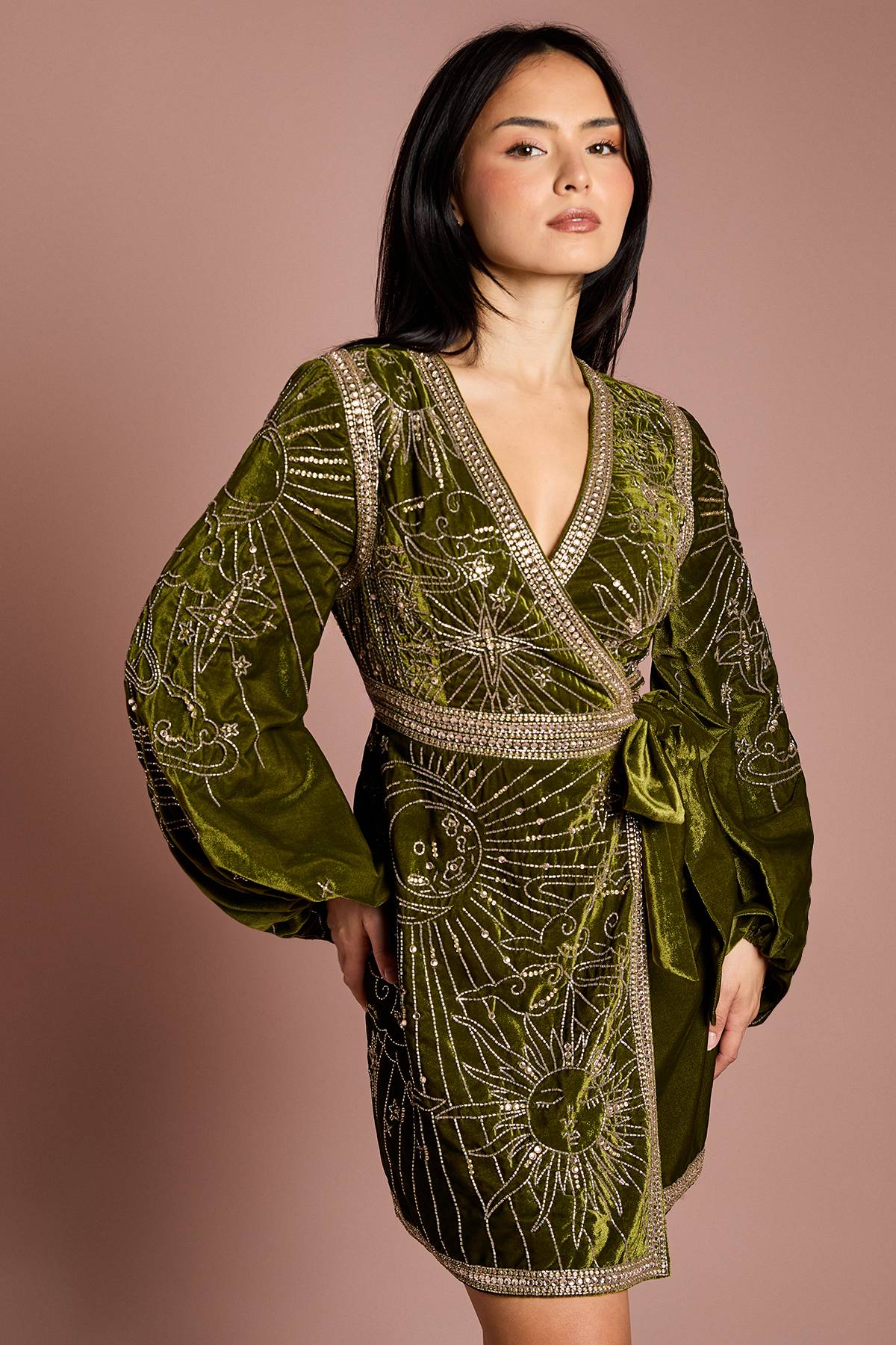 Coast Robe Mini Portefeuille en Velours à Paillettes Petite Party