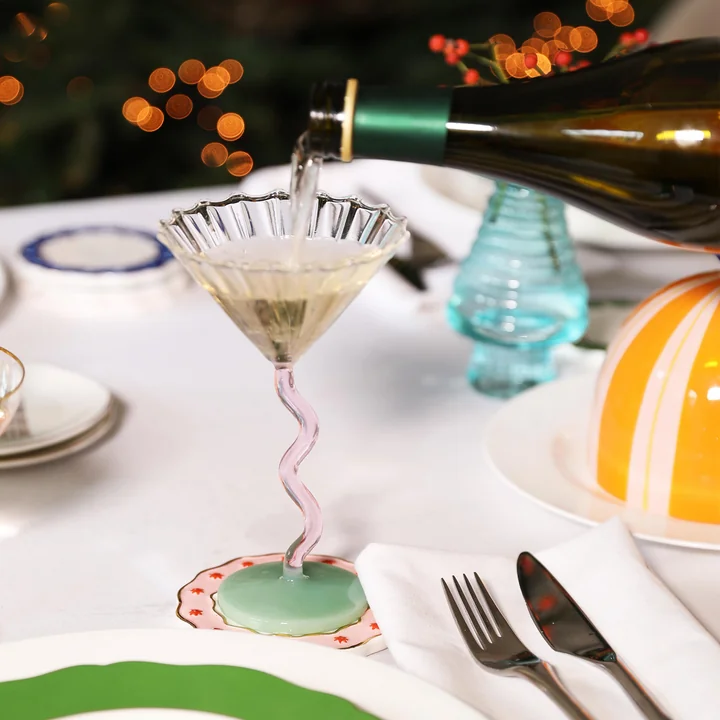 &klevering - Coupe Curve Cocktailglas, caramel (2er-Set)