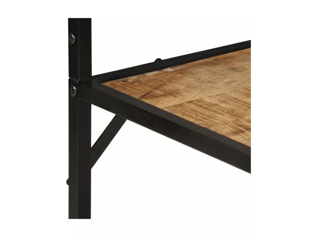 Porte-manteau 90x35x180 cm bois de manguier et fer