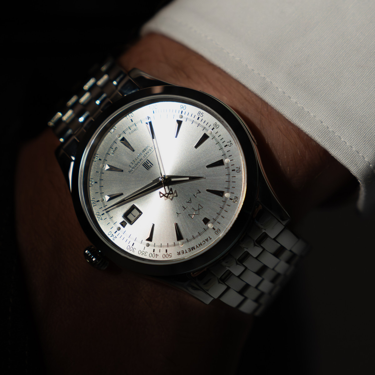 Montre MATY GM cadran gris bracelet acier