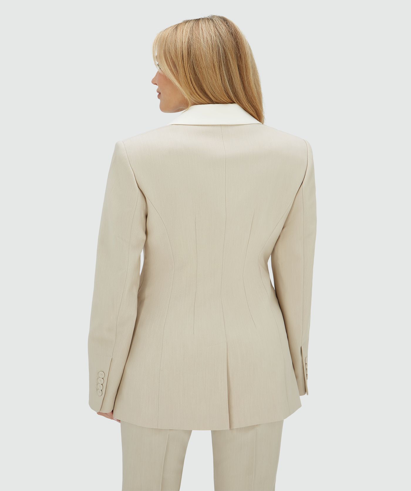 JV-NILA fitted blazer - ecru melange