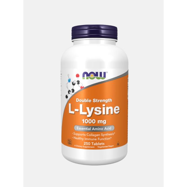 Now Foods L-Lysine Double Strength 1000mg 250 Comprimidos