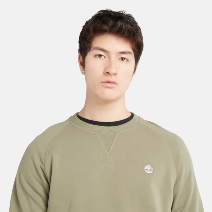 Sweat à col rond et envers bouclé Exeter pour homme en vert