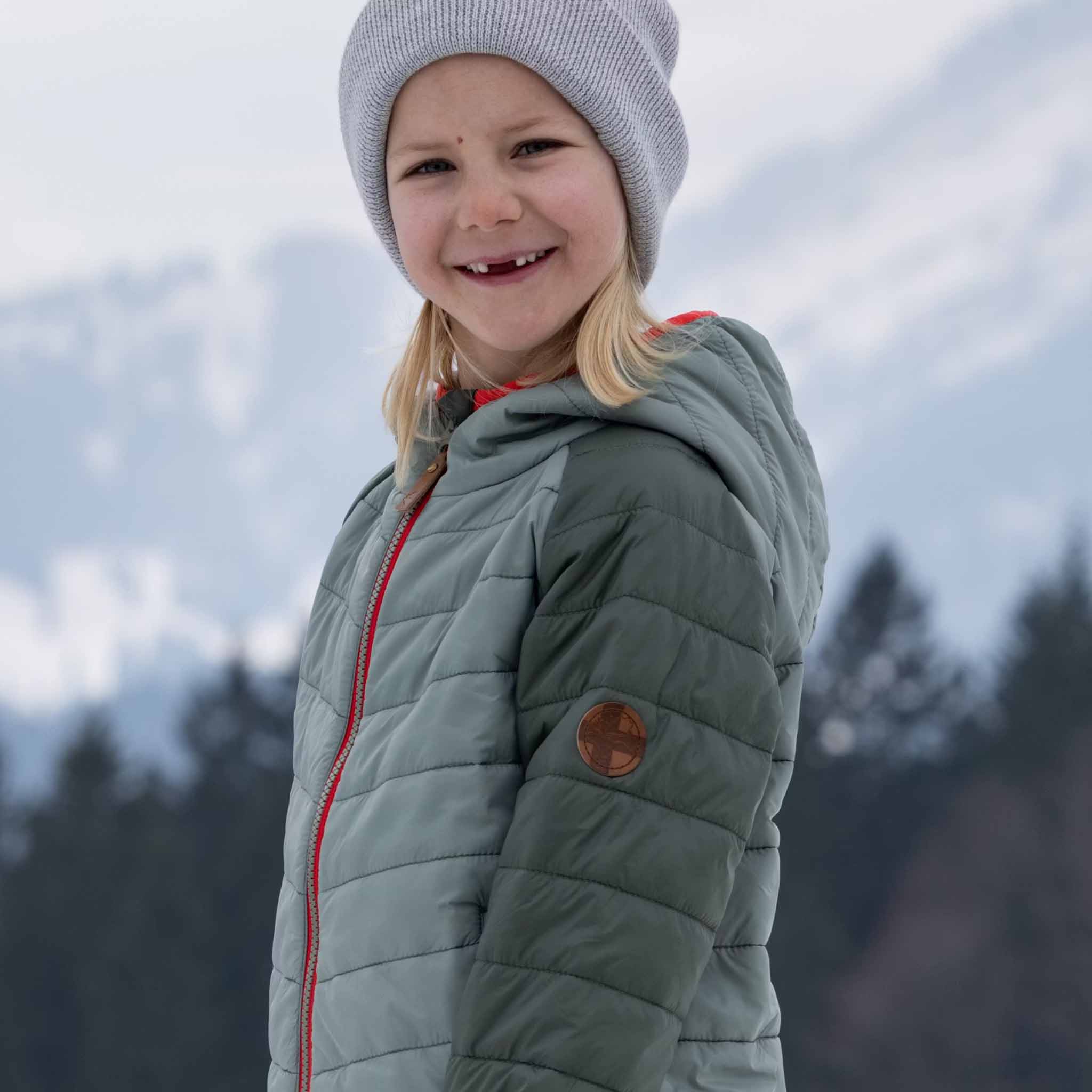 Kinder Thermo Jacke Stitch Hedge Green