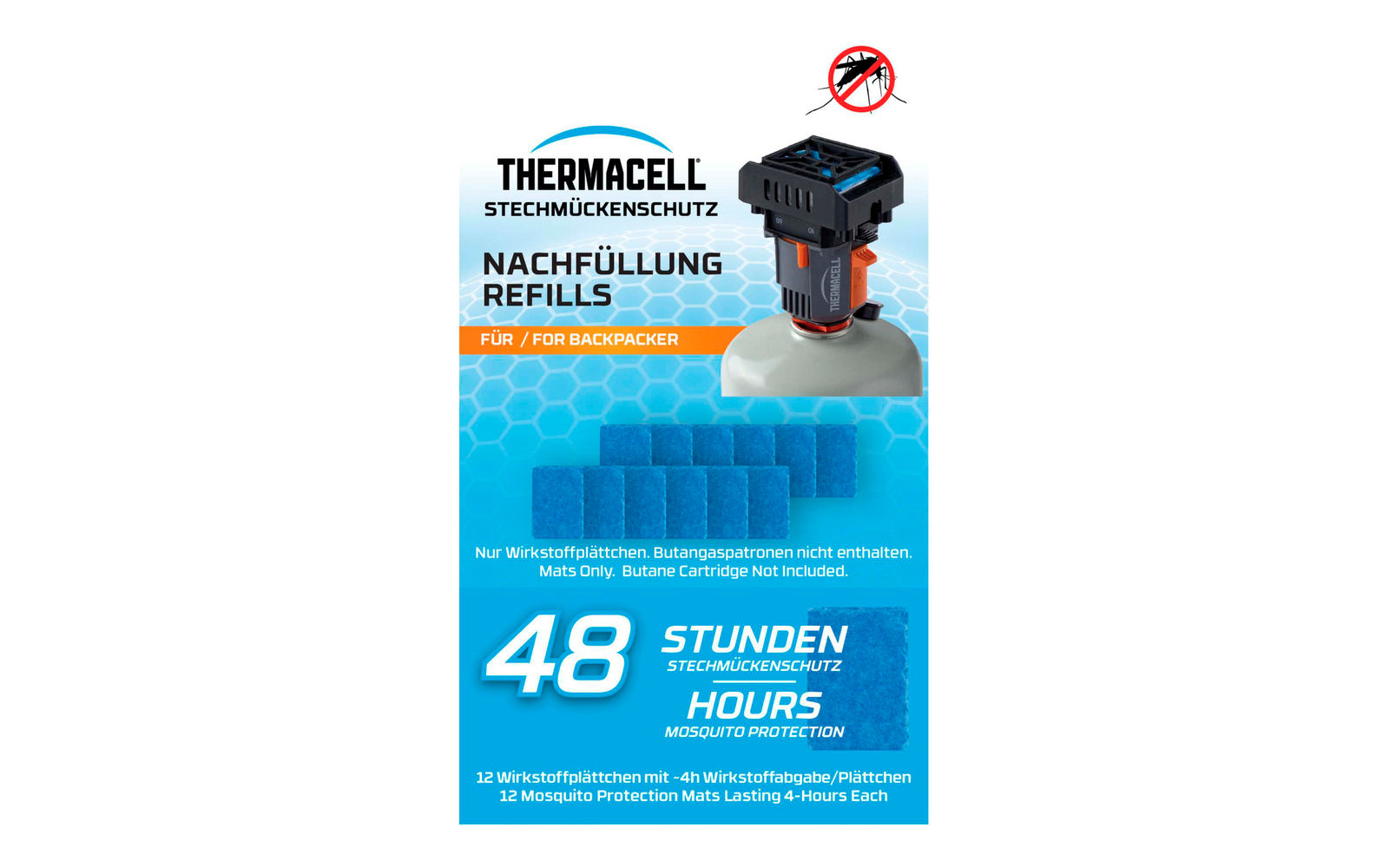Thermacell Nachfüllset für Mückenabwehr Backpacker 48 h