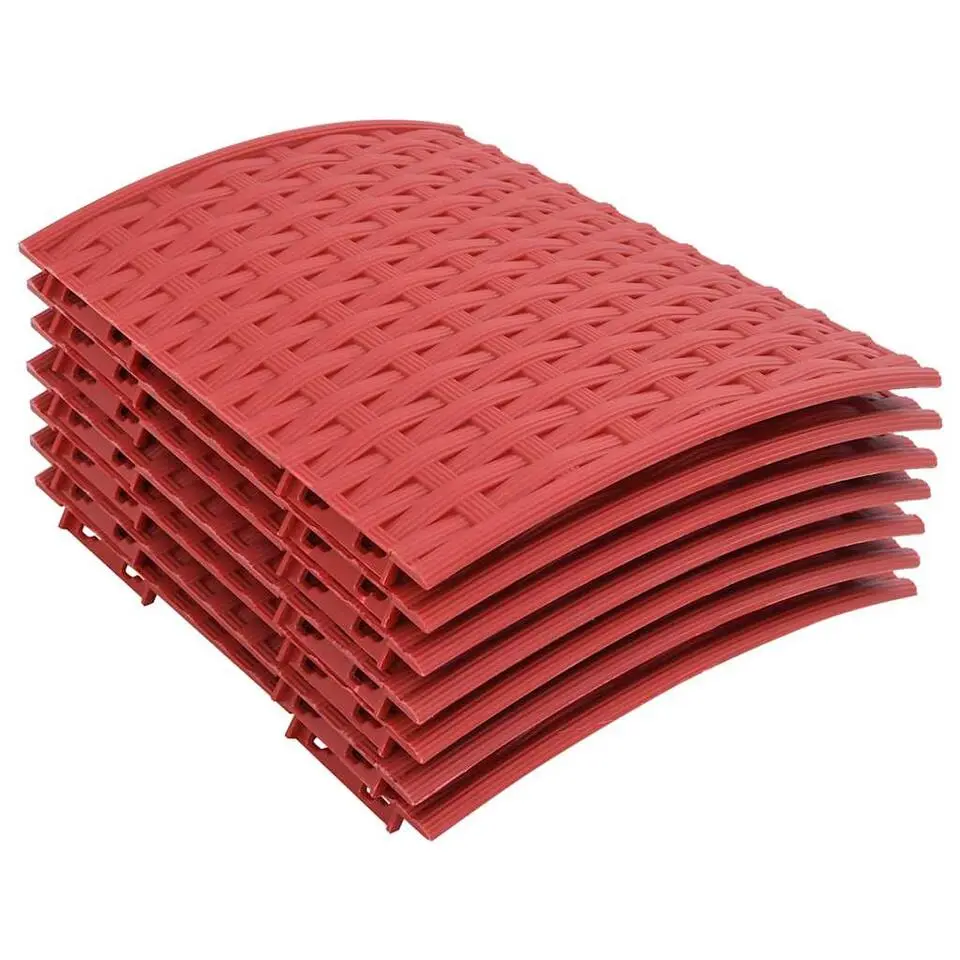 vidaXL - Kerstboomrok met geweven look Ø56x23 cm - Rood - Polypropeen