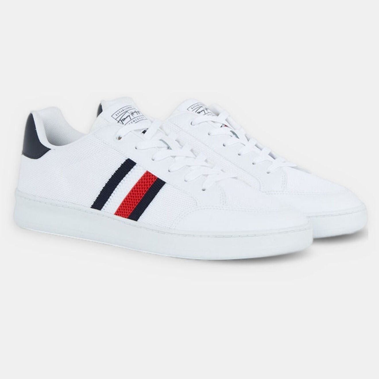 Tommy Hilfiger Tennis Retro Cupsole Knit blanches