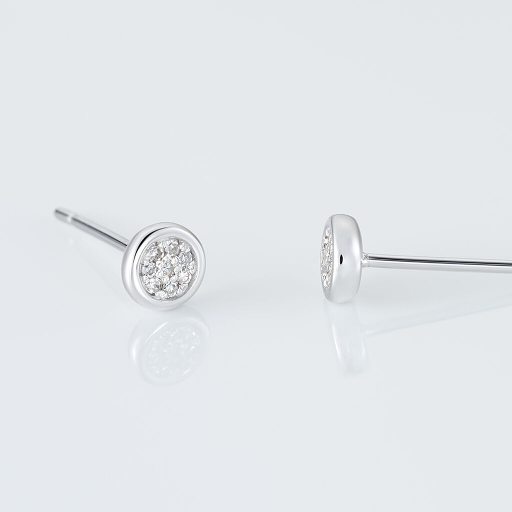 Boucles D'oreilles Puces Violanda Or Blanc Diamant