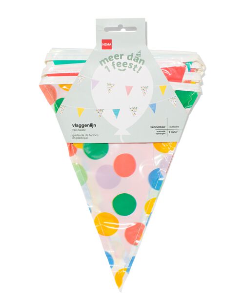 guirlande de fanions plastique coloré 6m