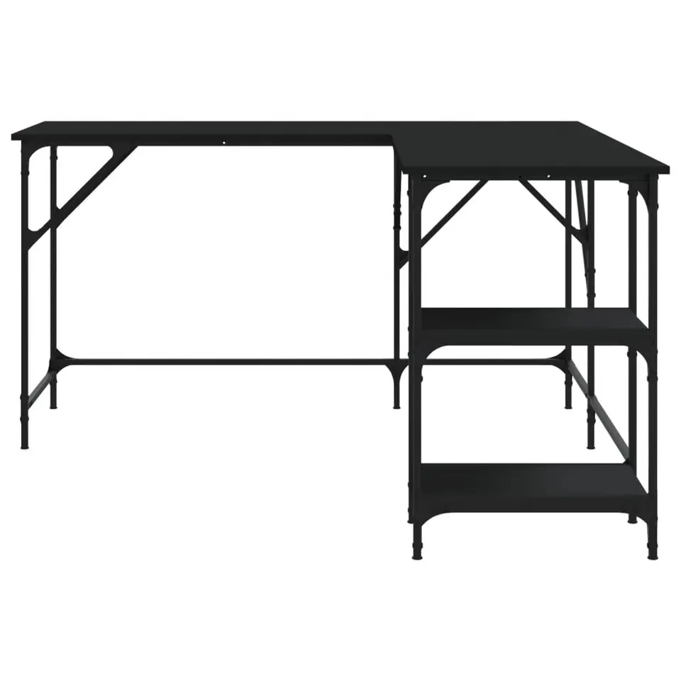 vidaXL - Bureau - Zwart - Bewerkt hout