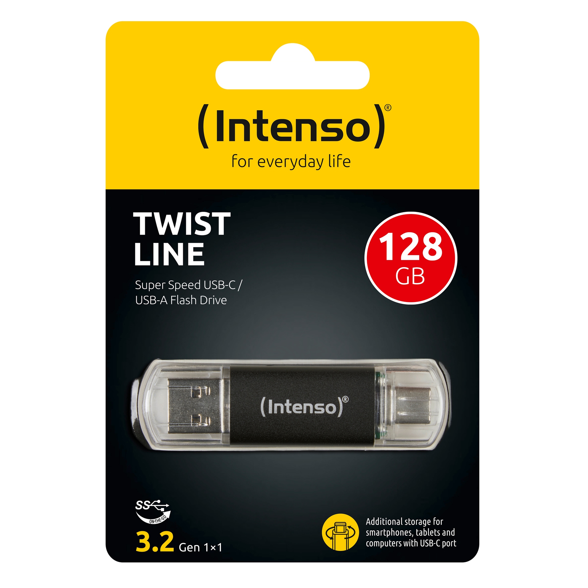 Intenso USB-Stick »Twist Line 128 GB« (128 GB USB 3.2 Lesegeschwindigkeit 70 MB/s) USB-A und USB-C Anschluss