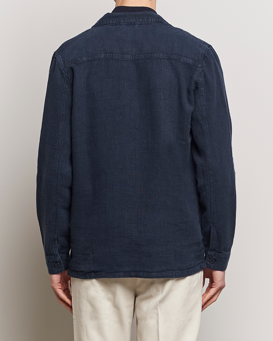 A Day's March Banagher Linen Overshirt Navy