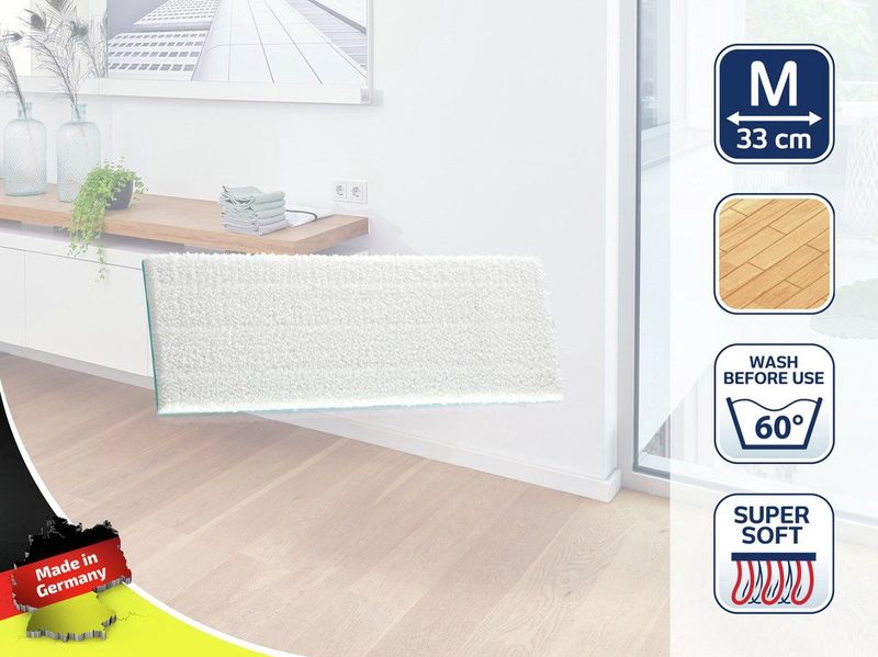 Leifheit Picobello M dweildoek Super Soft - voor gevoelige vloeren - 33 cm wisbreedte - wit