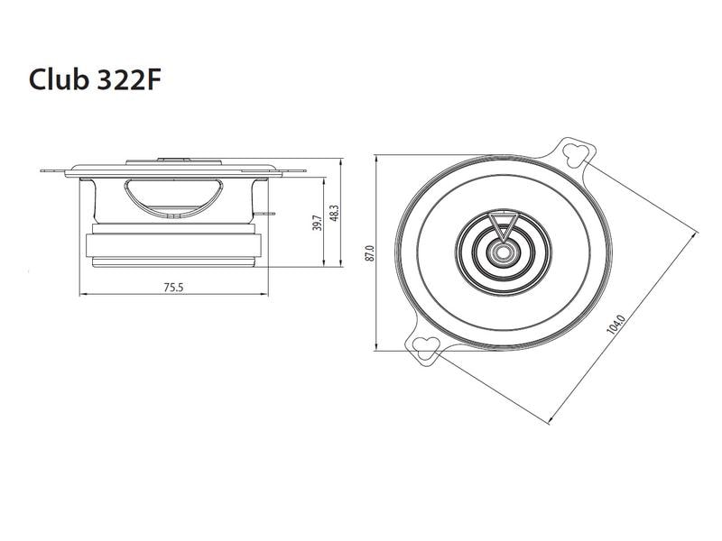 JBL Car 2-Weg Lautsprecher Paar Club 322F, 3.5