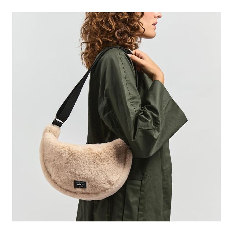 Sac bandoulière 30 cm en fausse fourrure Nevada