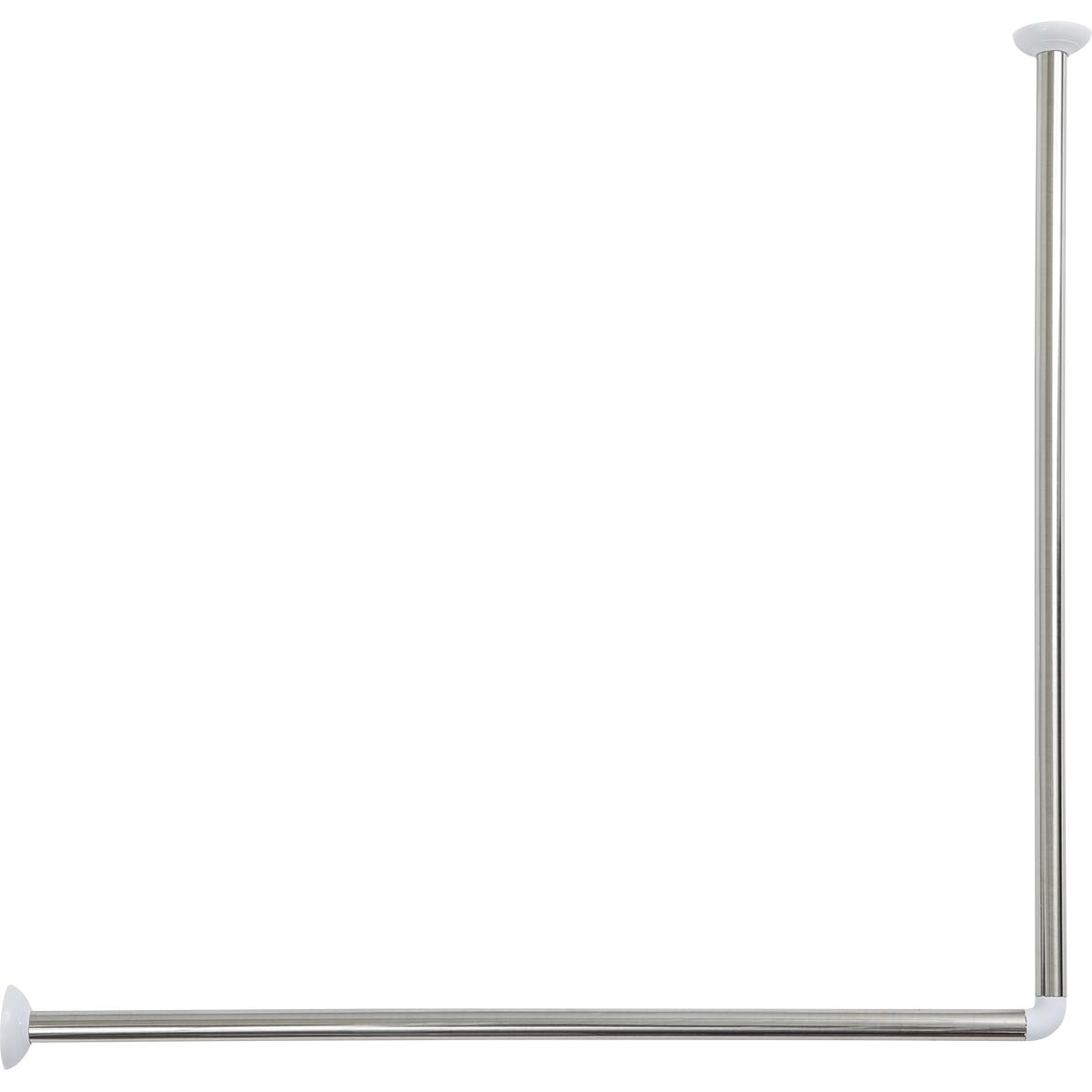 BARRE DE DOUCHE D ANGLE 80X80CM ACIER INOXYDABLE CHROME