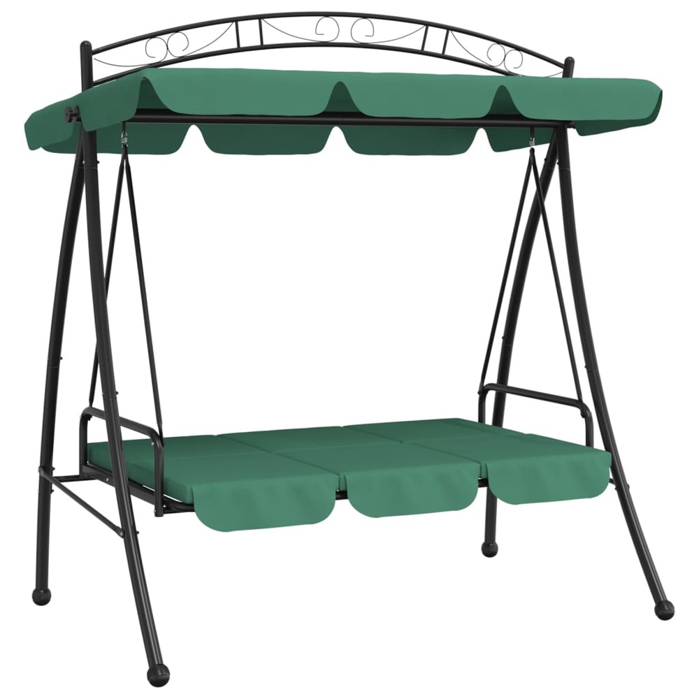 Balancelle de jardin avec auvent vert 198 cm tissu et acier