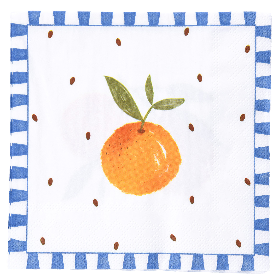 My Home 20 Servietten mit Orangen-Dessin weiss / orange / dunkelblau