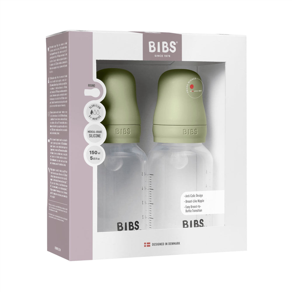 Køb Bibs Sage Baby Flaske Round Silikone 2-Pak 150 Ml Slow Flow
