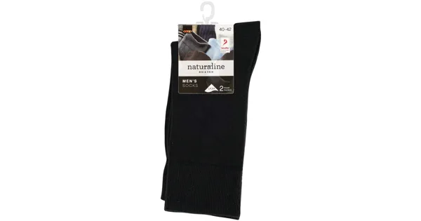 Naturaline Herren Socken Glatt Duo Schwarz 40 - 42