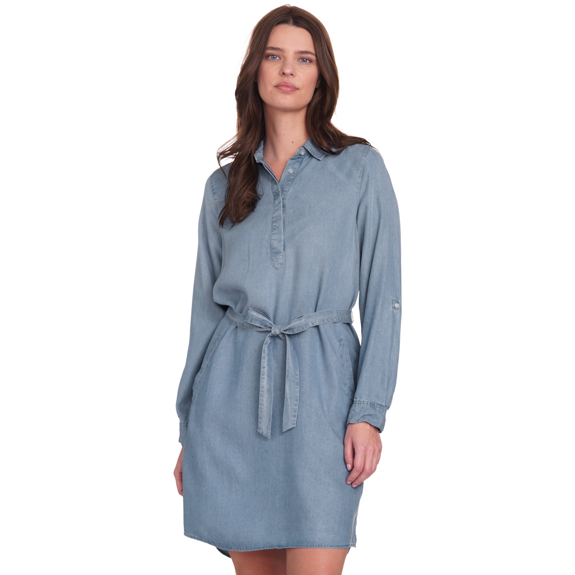 Gina Benotti Damen Kleid mit Bindeband blau