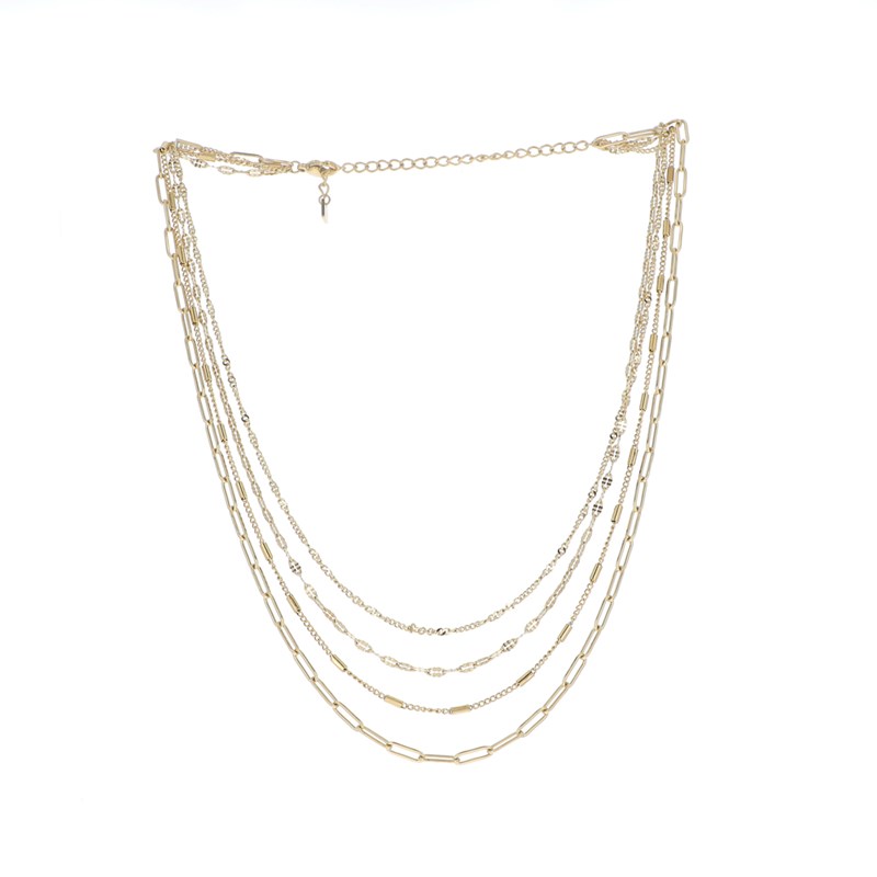 Collier en acier maille dorée, chaînette réglable