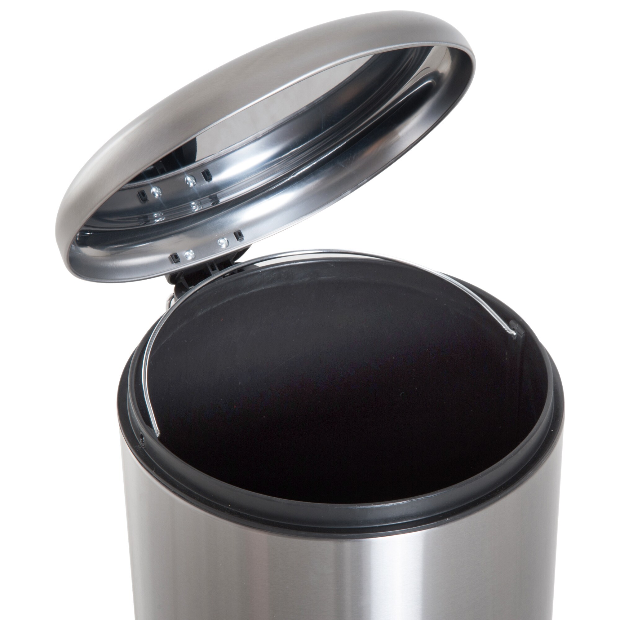 HOMCOM Pedal-Mülleimer mit Inneneimer silber, schwarz 29,2 x 62,9 cm (ØxH)