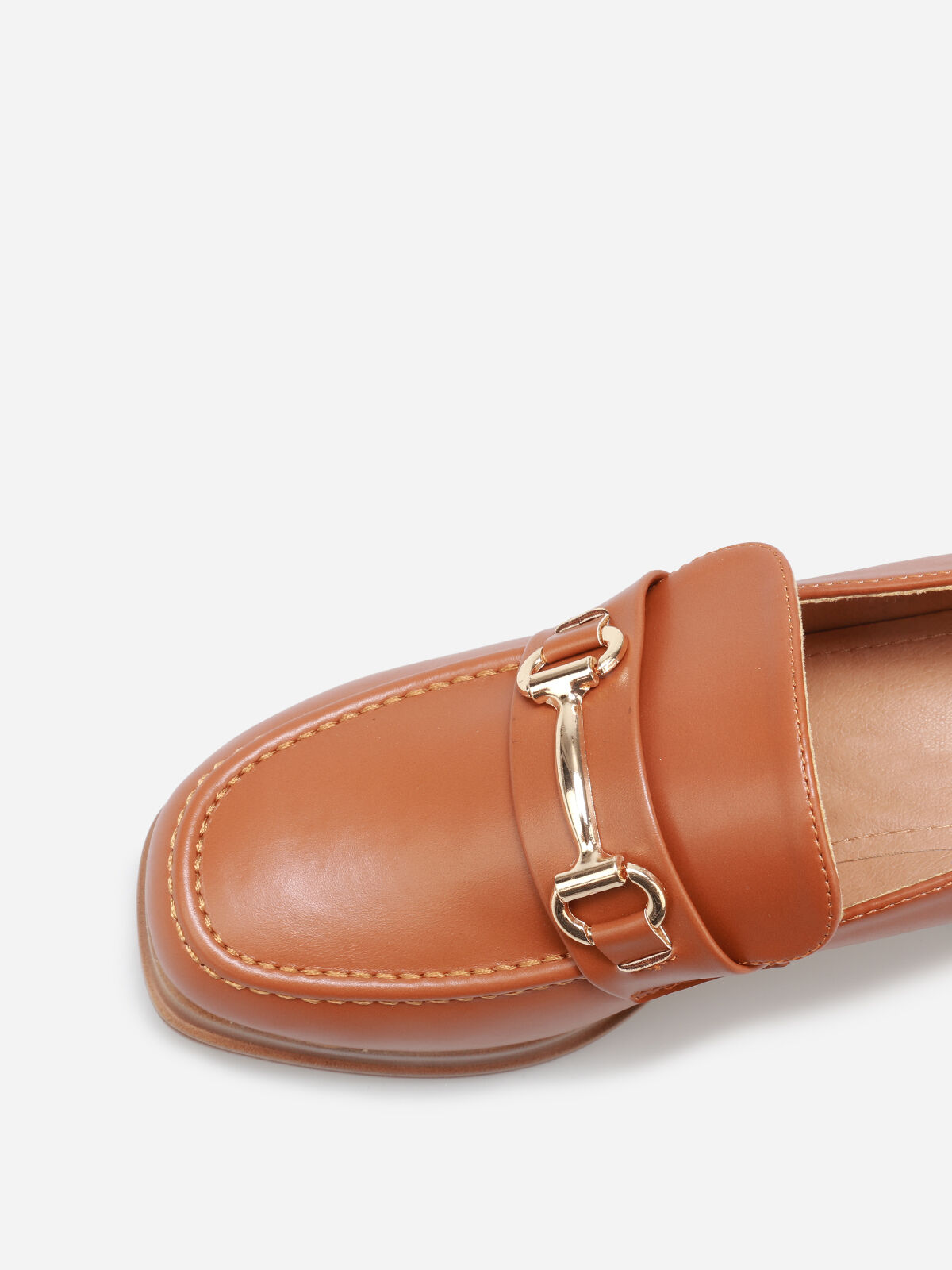 Mocassins à talon et mors- Marron clair