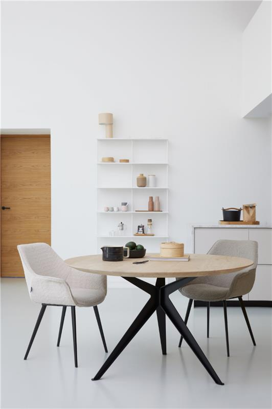Eettafel Grayson groove naturel ⌀110 cm
