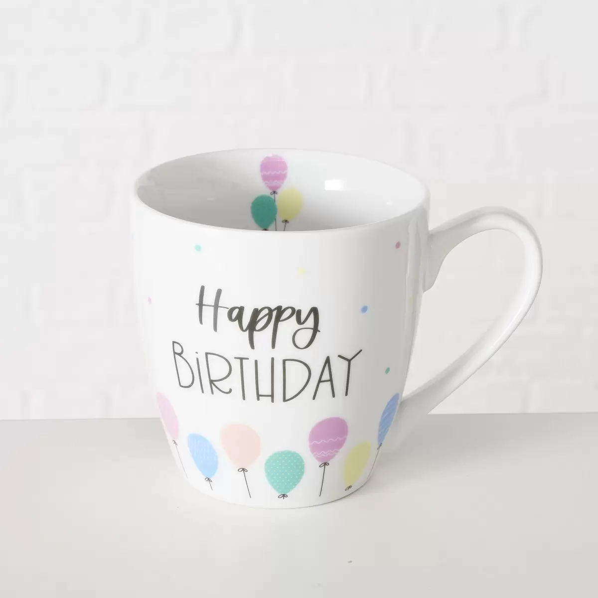Jumbobecher Happy Birthday bunt,weiss